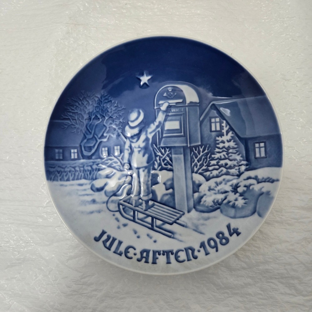 Bing & Grondahl 1984 Christmas Plate The Christmas Letter JuleAfter Denmark 9084